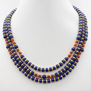 The Queen Nefertari Lapis And Carnelian Necklace