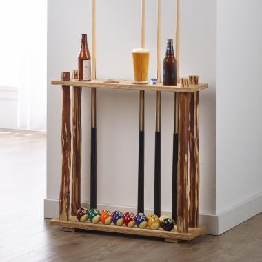 The Rustic Wood Pool Cue Rack